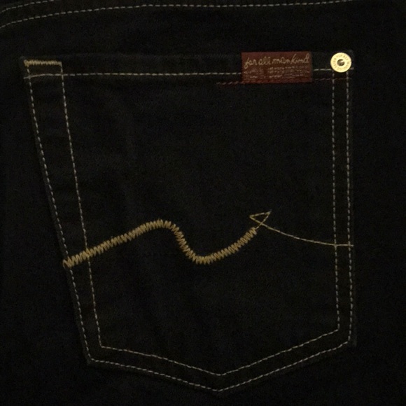 Seven for all mankind black denim with gold detail - Picture 2 of 6